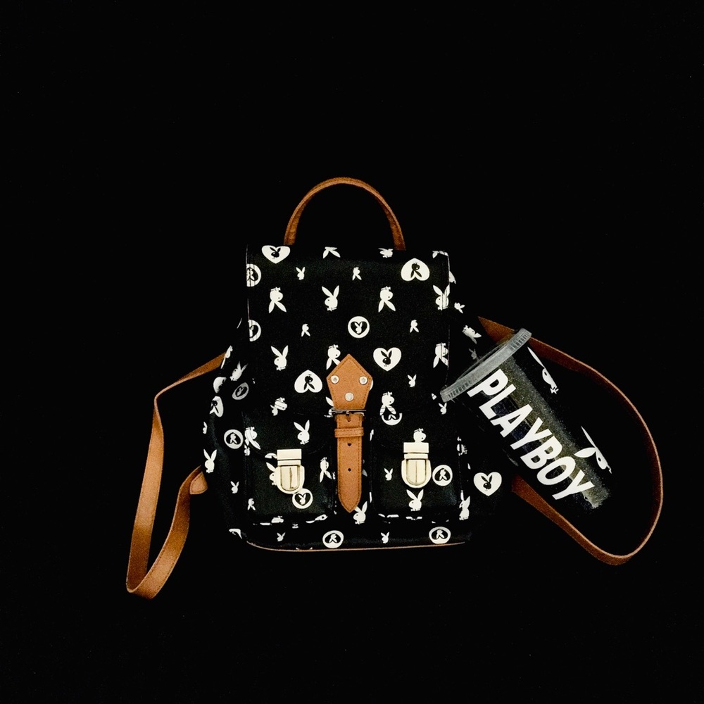 PLAYBOY MONOGRAM BACKPACK BLACK BNWT RARE Y2K 💕